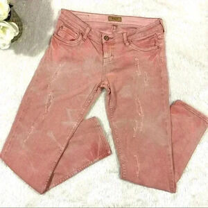STS Blue Acid Pink Denim Distressed Skinny Jeans Size 5